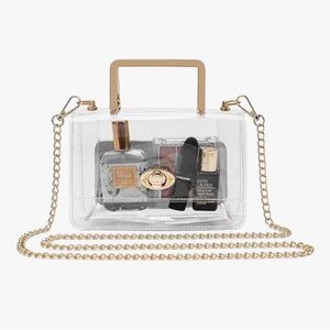 Clear Gold Chain Bag for Stadiums